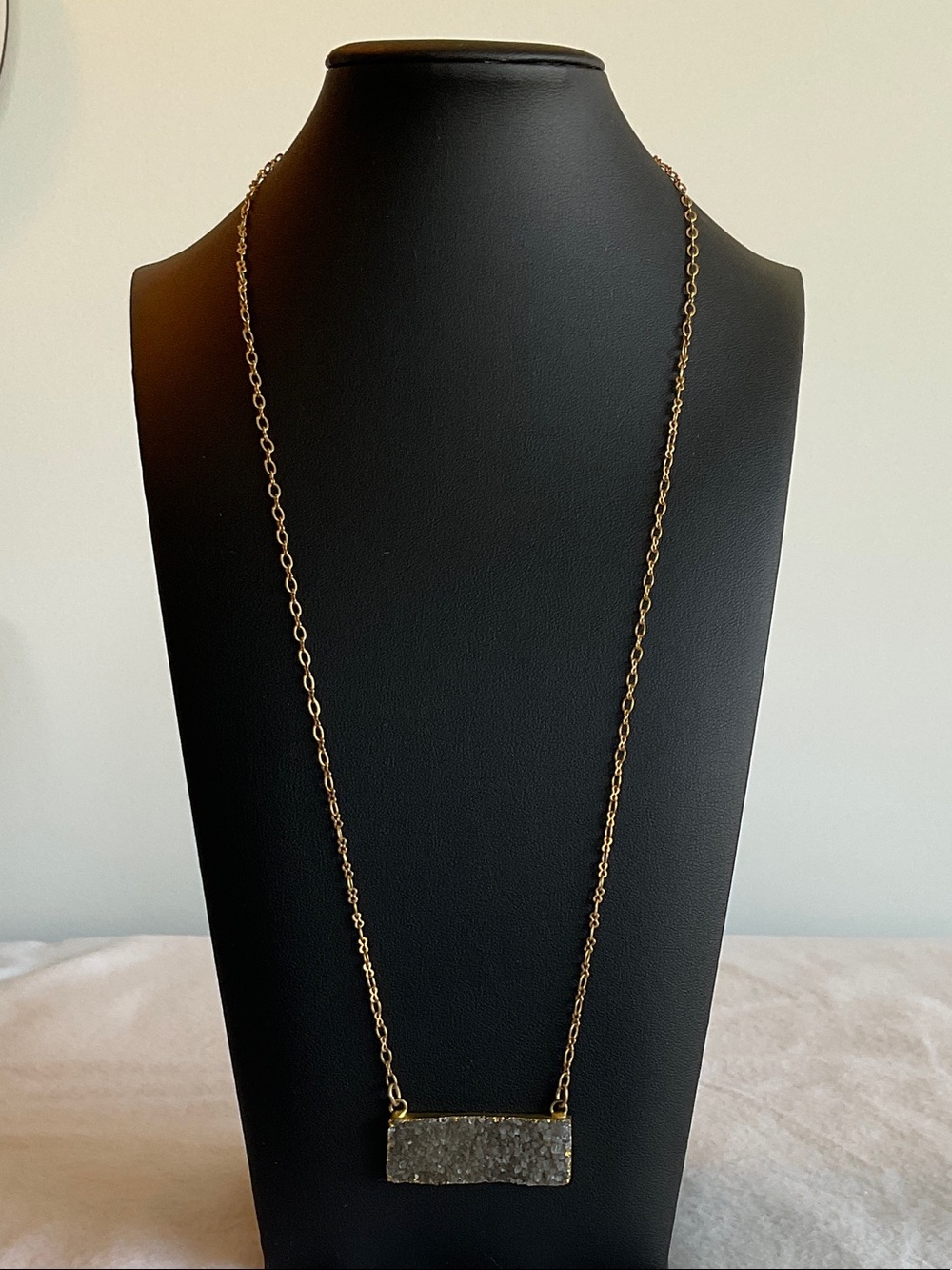 Whitley V Druzy Bar Necklace